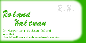 roland waltman business card